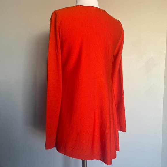 COS Red Orange Asymmetrical Hem Casual Flowing  Sweater Tunic Dress 100% wool - Picture 9 of 16